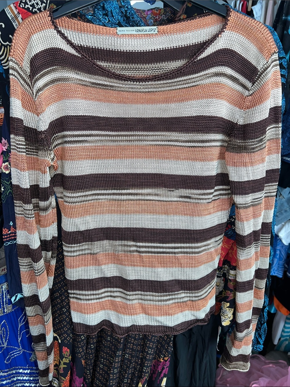 Y2K Graciela Lopez Striped Knit retro Sweater